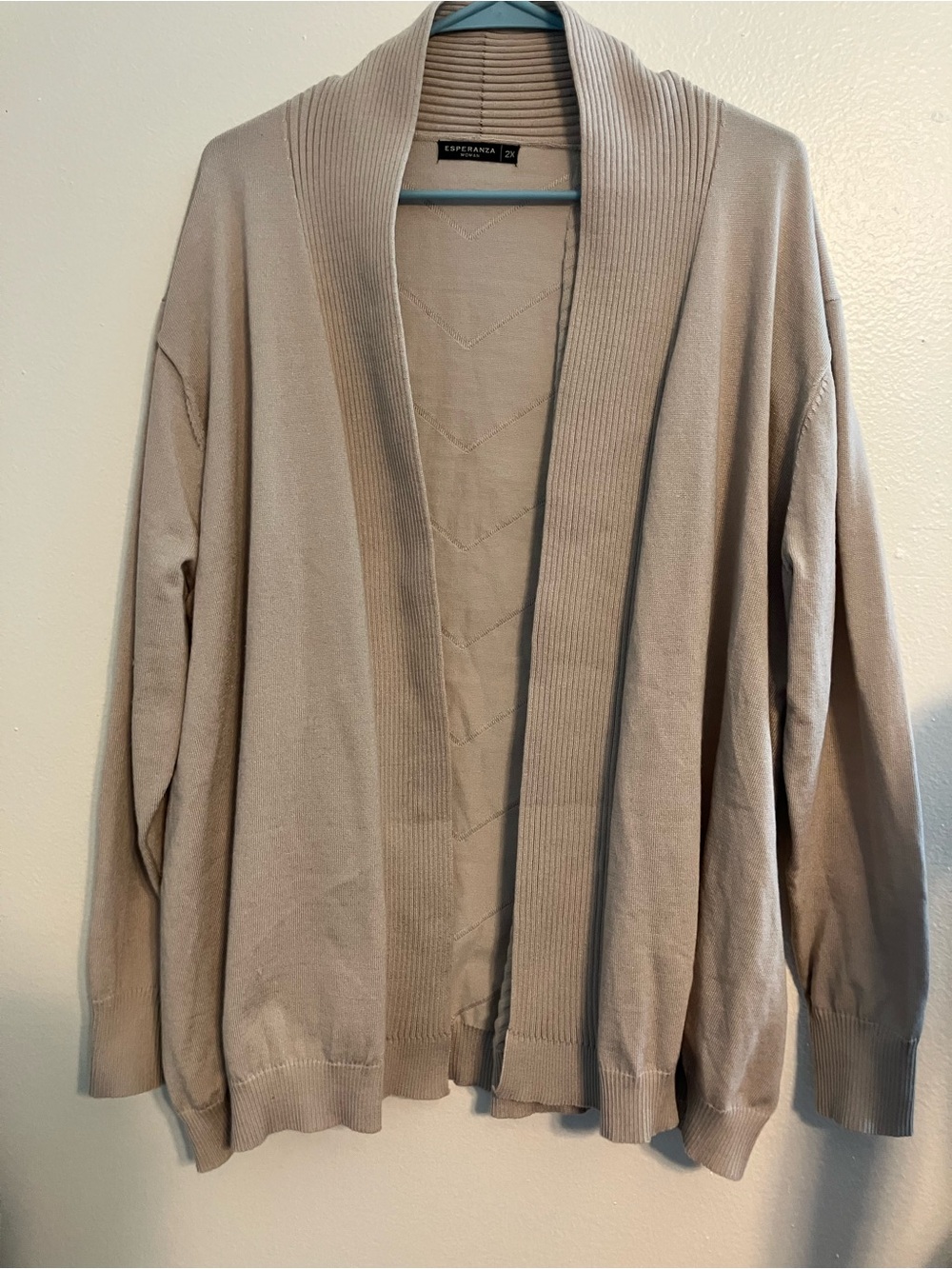 Esperanza Woman 2X Light Beige Knit Top